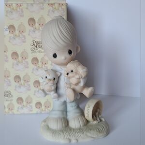 Vintage Precious Moments Blessed Peacemakers Boy Porcelain Collectible Figurine